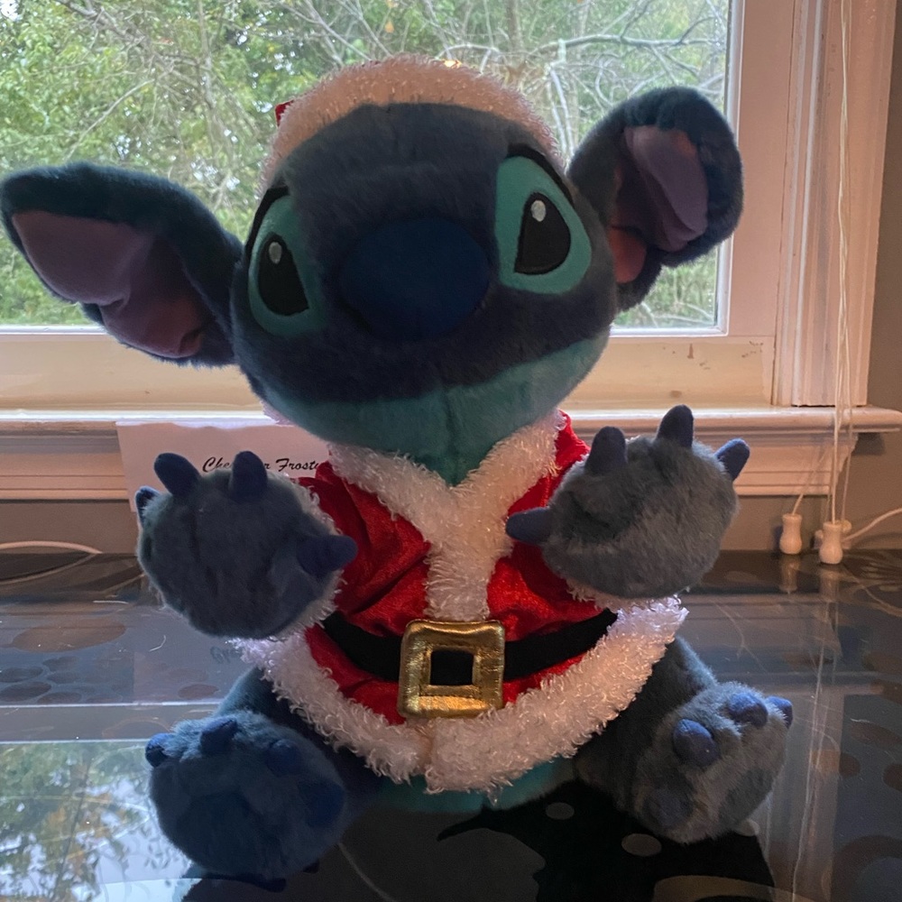 Stuffed Stitch Dressed for Christmas